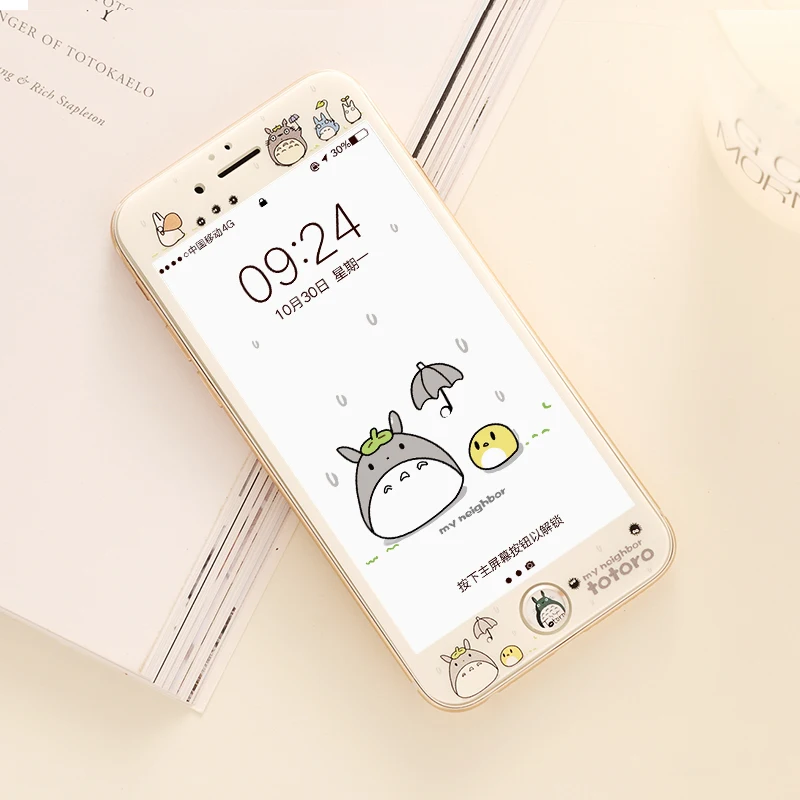 Закаленное стекло Totoro для iPhone 7/8 plus защитная пленка с мягкими краями 6 6s + наклейка