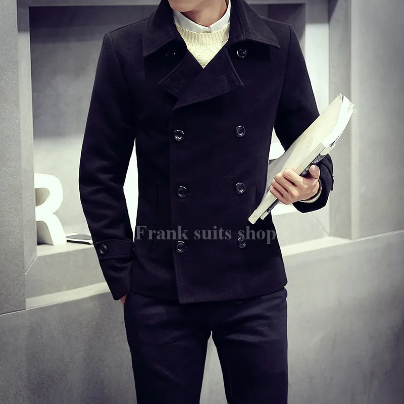 2017 шерстяное пальто на заказ мужские толстые шерстяные мужская повседневная