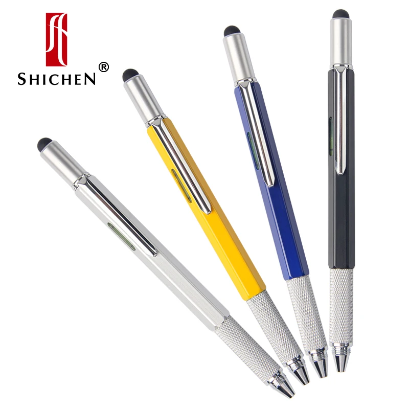 

Shichen A021 Yes Novelty 6 in 1 multi-function stylus ballpoint pen 0.7mm 1.0mm ink office metal pen
