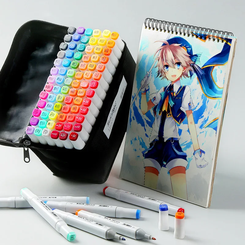 Набор авторучек с художественной двойной головкой цветной мультяшный масляной