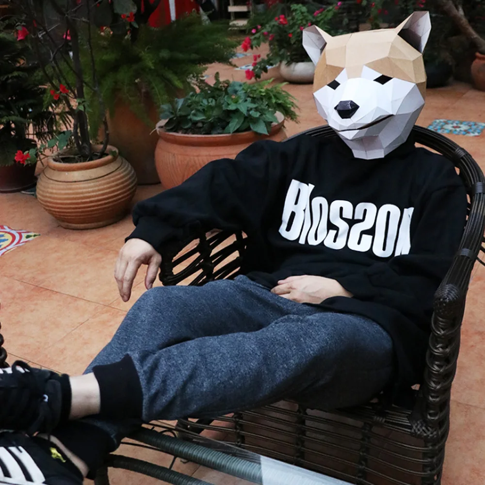 1 шт. бумажная маска Сиба ину для взрослых|Маски вечеринки| |