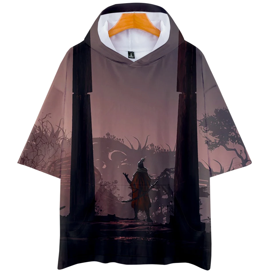 Мужская одежда Harajuku 3d футболка с капюшоном Sekiro аниме хип-хоп футболка Летняя с коротким рукавом Мужская Уличная одежда размера плюс