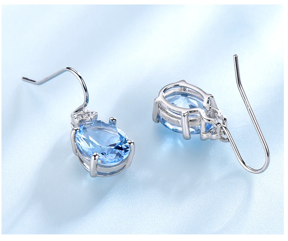 UMCHO Nano Blue Topaz, Серьги с драгоценными камнями для женщин, 925 пробы, серебряные, корейские серьги-капли, модные, вечерние, ювелирные изделия, Новинка