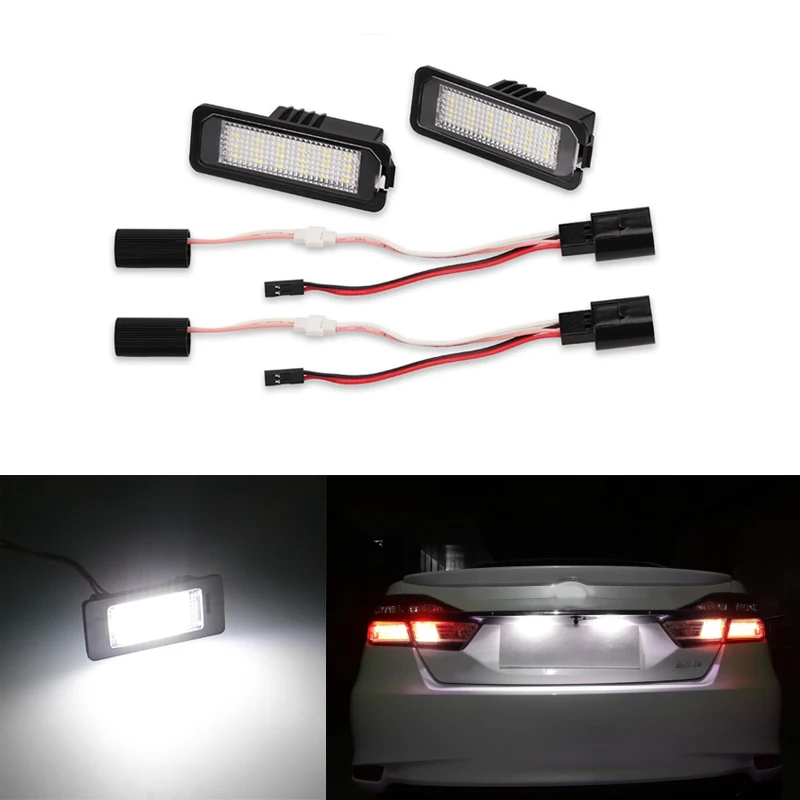 1 пара светодиодные лампы для номерного знака VW New Beetle CC EOS GOLF Passat 12 В|license plate light|plate