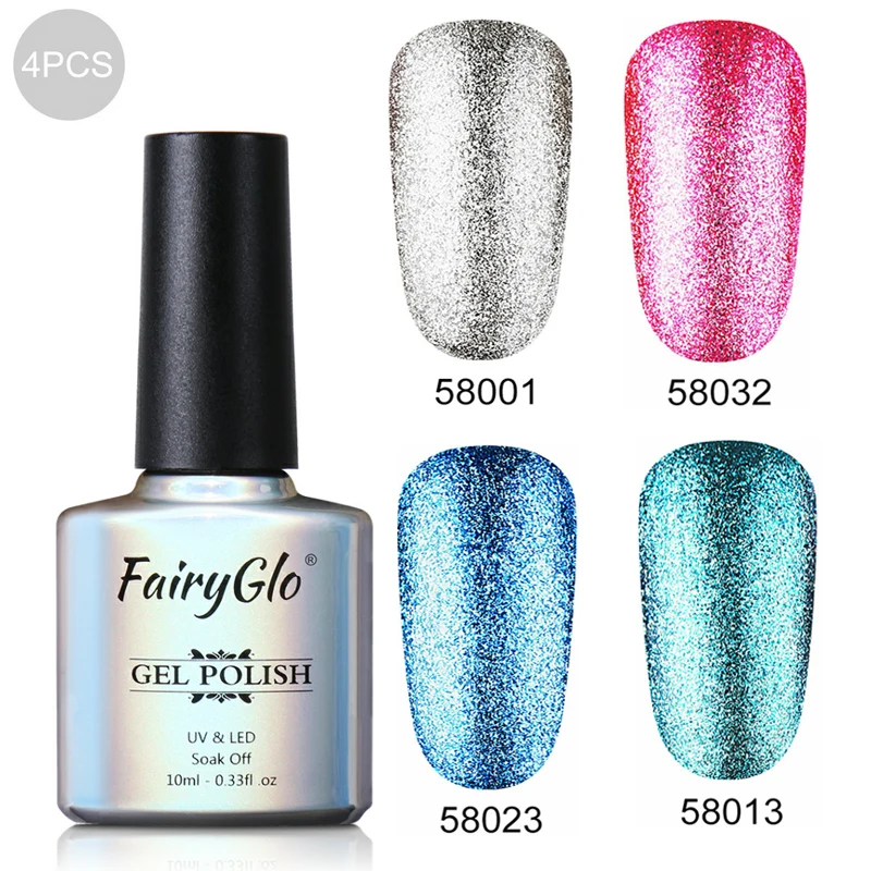 FairyGlo, 10 мл, Платиновый Гель-лак для ногтей, блестящий блеск, замачиваемый Гель-лак, долговечный УФ светодиодный Гель-лак для ногтей, гели для дизайна ногтей - Цвет: BJJ4-1