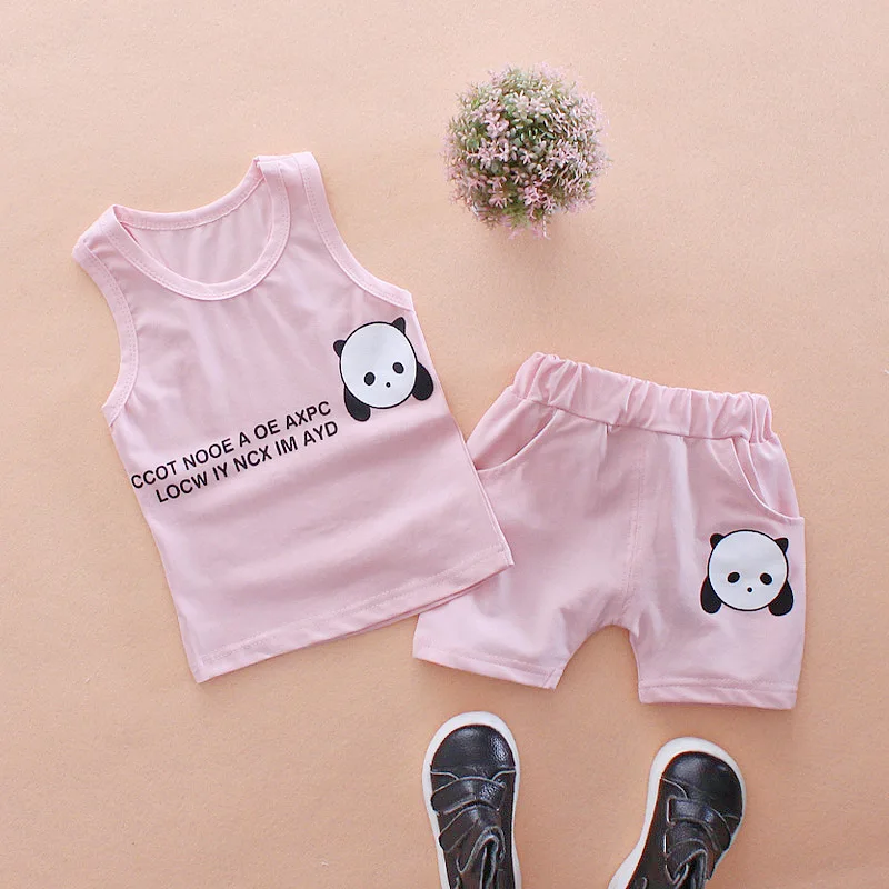 HU и ГУ летние комплекты для малышей детей повседневная с круглым вырезом принтом