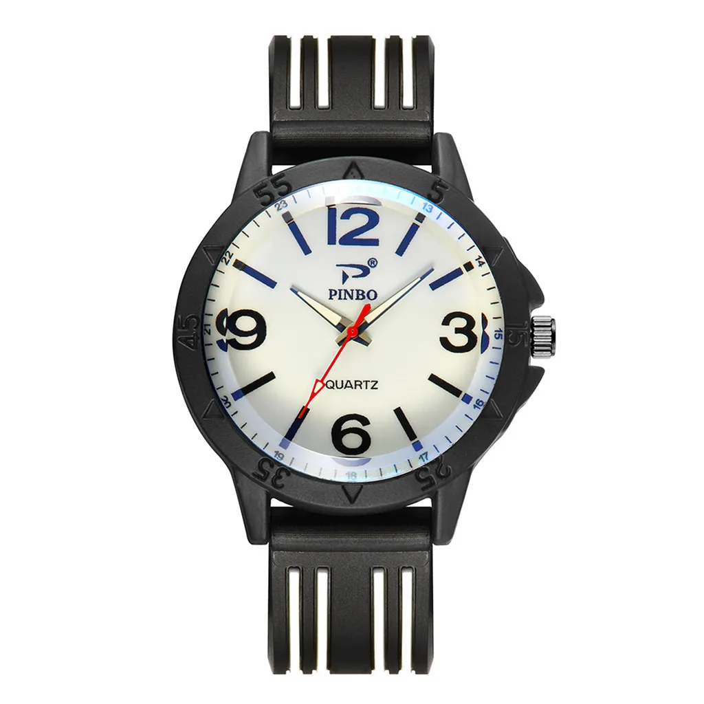 PINBO модные брендовые мужские часы с мягким силиконовым резиновым ремешком
