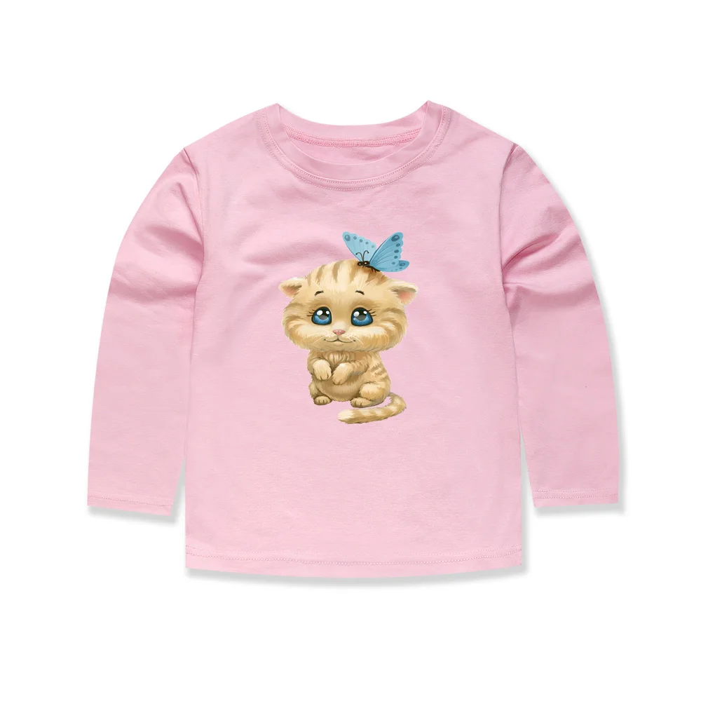Детская одежда; футболка; ; хлопковые футболки с принтом «hello kitty»; футболки для мальчиков; Одежда для маленьких девочек; футболки для девочек; топы - Цвет: L-TTTC10