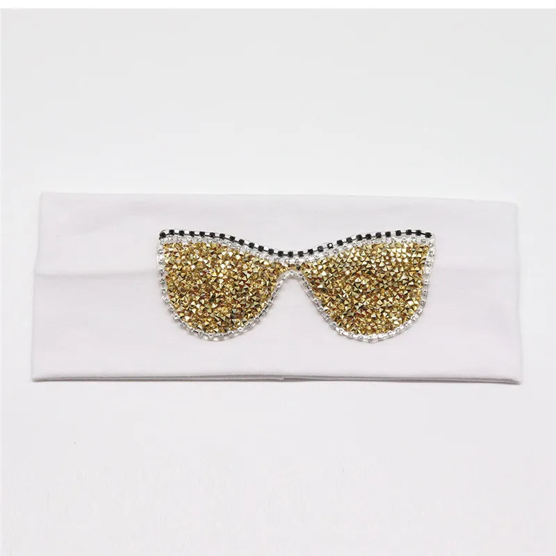 White Gold Женские солнцезащитные очки, повязки на голову, летняя мода, стразы, эластичная повязка на голову для девушек, леди, хлопок, твердая повязка, аксессуары для волос - Цвет: White Gold