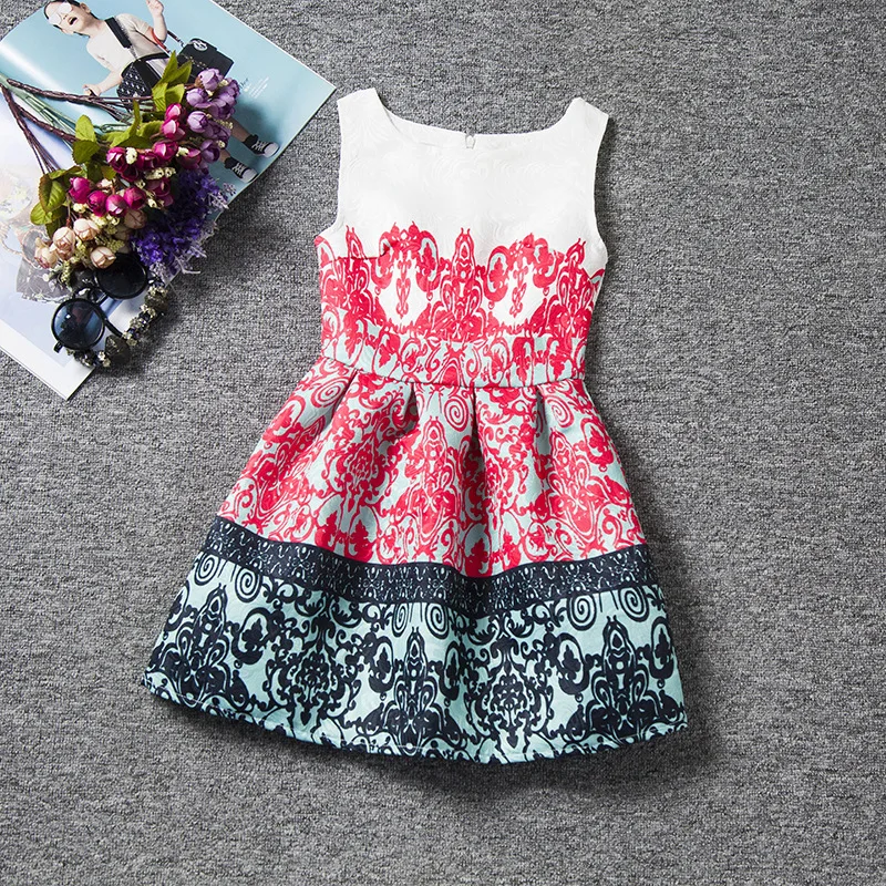 7 Color Cotton Girl Dress Retro Baby Girls Print Dresses Sleeveless Chinese Cheongsam Spring Summer Clothes Hot 2016 | Детская одежда и
