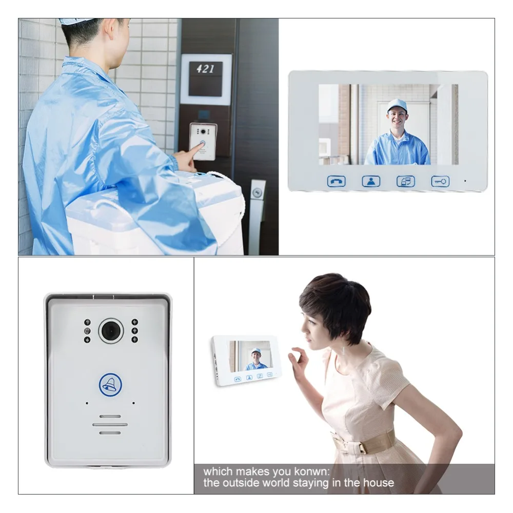 Saful проводной видео телефон двери 7 дюймов электронная разблокировка дверной