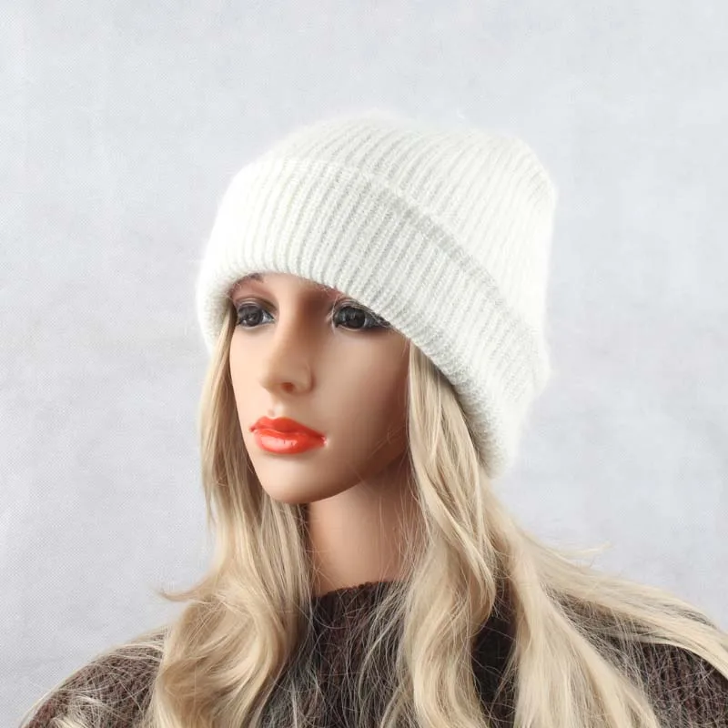 Вязаная Шапка бини из кроличьего меха женская шапка|Женские Skullies и шапочки| |