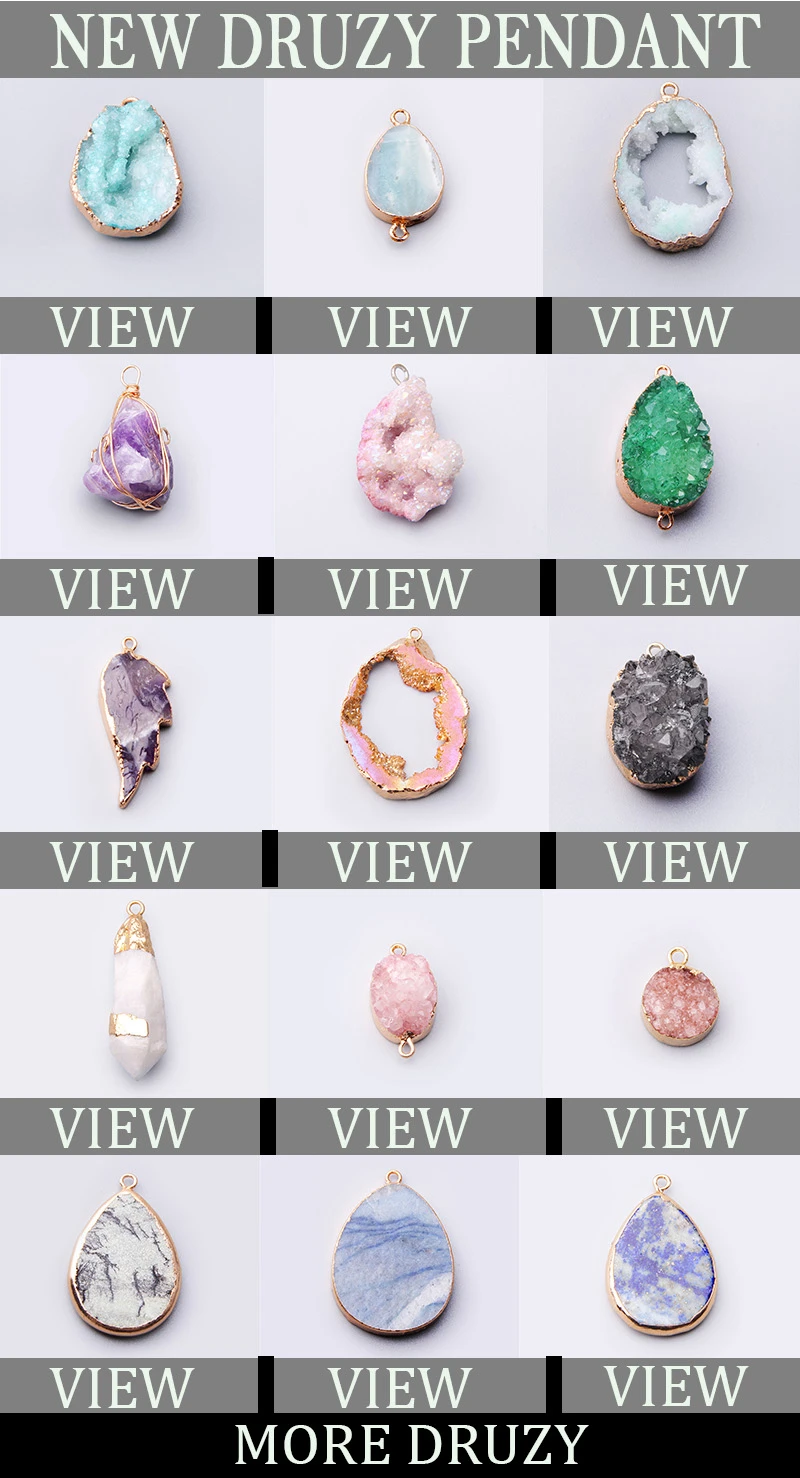 Natural Pink druzy Pendulum pendant Brazilian natural big pink Drusy Pendant Necklace women jewelry Making druzy jewelry gift