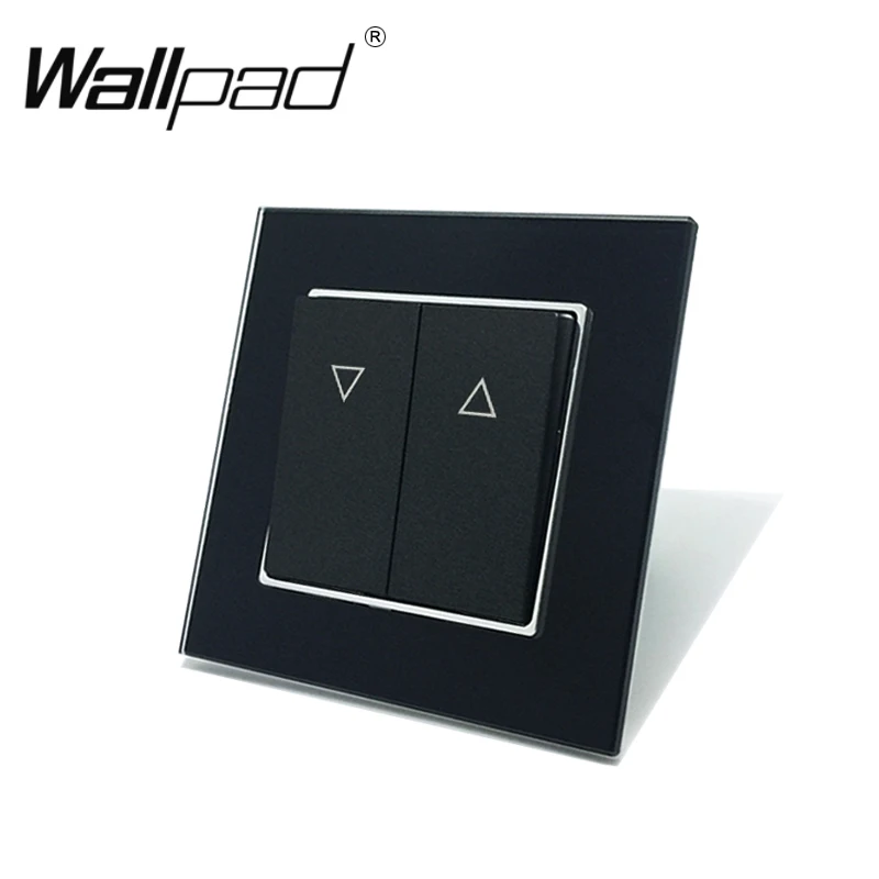 Выключатель для штор Wallpad 110 250 В черное роскошное стекло в европейском стиле