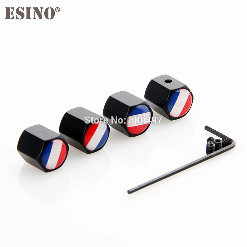 4 x Car Styling France National Flag Anti-theft Stainless Wheel Tire Valve Stems Caps Stem Air | Автомобили и мотоциклы
