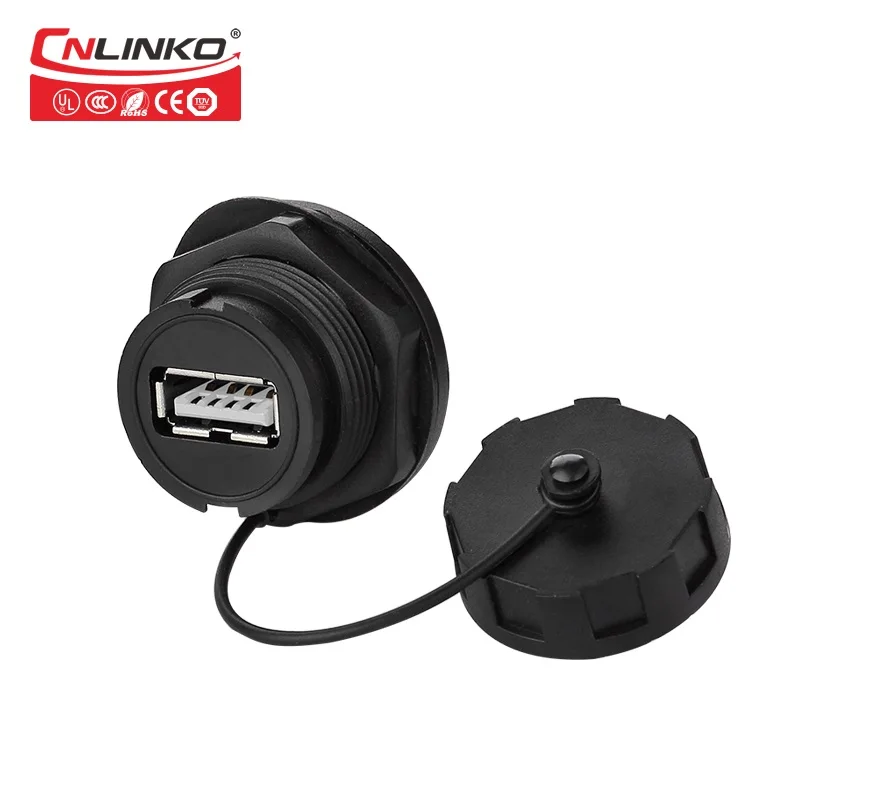 CNLINKO USB2.0 штекер с кабелем 1 м и гнездо водонепроницаемый разъем крышкой
