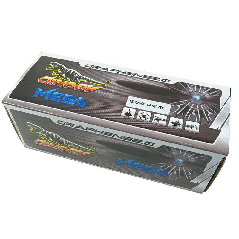Перезаряжаемые Lipo Батарея гигантский Мощность DINOGY Мега Графен 2 0 14 8 V 1550 mAh 4S 75C XT60