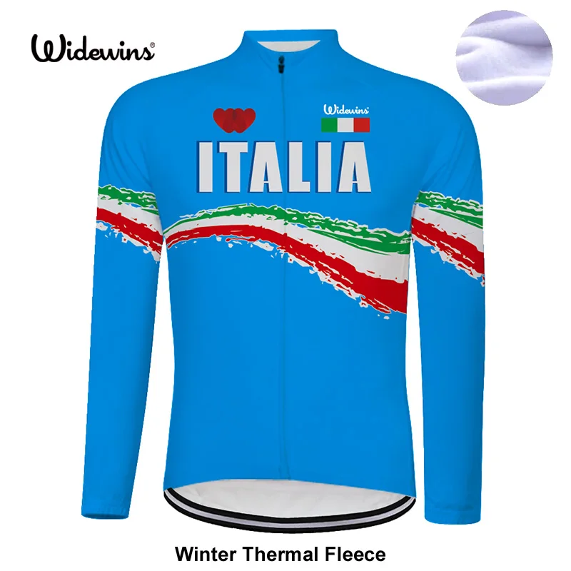 

Italy Thermal Fleece Bicycle Wear Bike Clothing Invierno Maillot Ciclismo Winter Long Sleeve Cycling Jersey widewins 8026