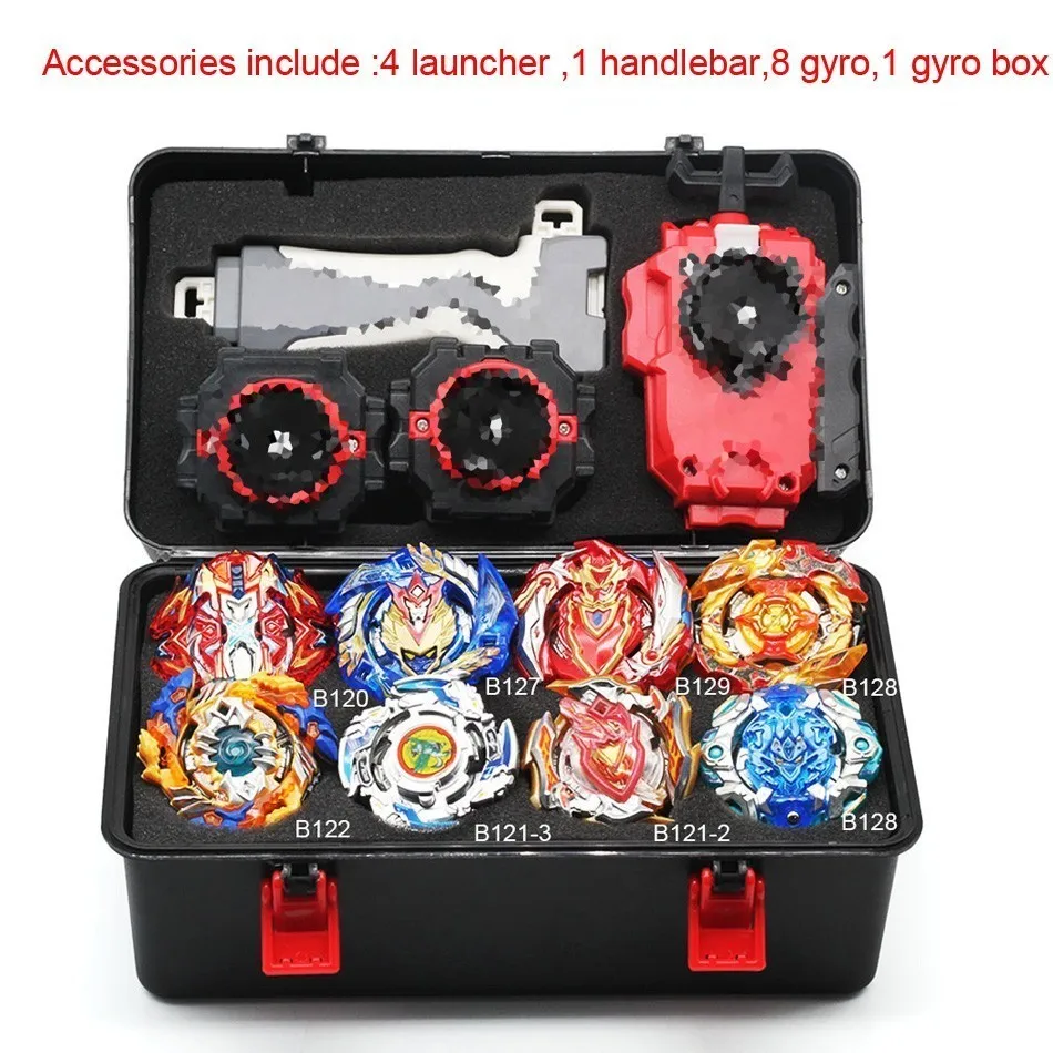1 комплект 7 стилей Beyblade Burst B127 128 129 Металл Fusion 4d с 4 средство для запуска Beyblade Burst спиннинг Топ Рождественский подарок для детей игрушка