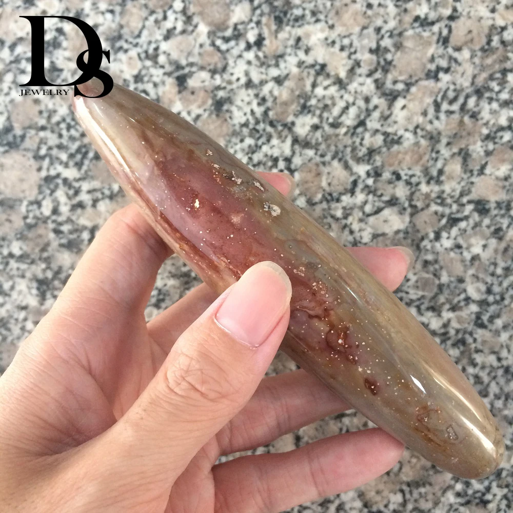 Натуральная океананическая яшма массажная палочка кварцевый кристалл каменный