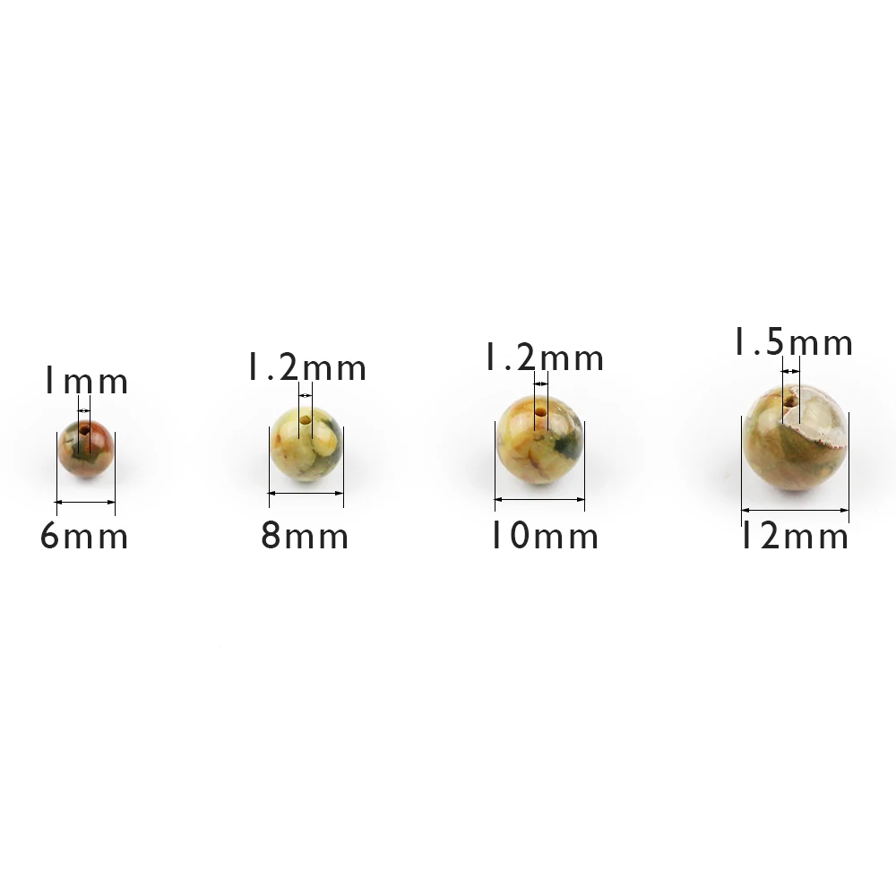 BTFBES Bird Rock Beads Natural Green Color Stone 6 8 10 12mm Ore Round Loose For Jewelry Accessories Bracelet Making DIY | Украшения и