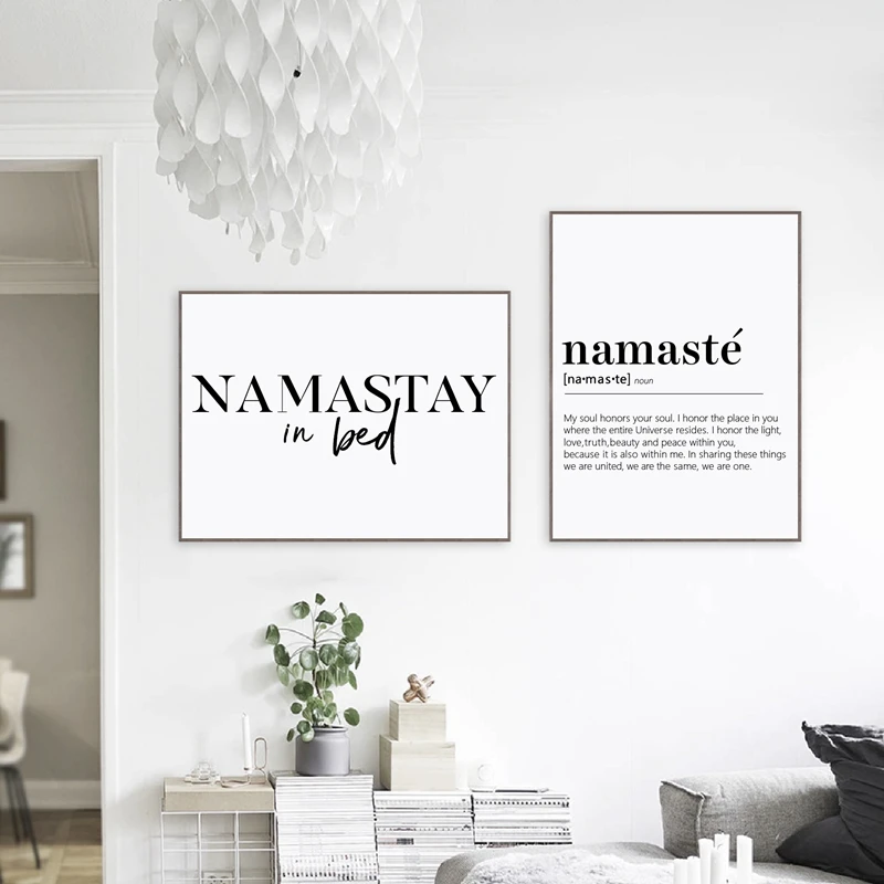 Namastay в кроватке печать на фотографиях современная настенная Картина холсте