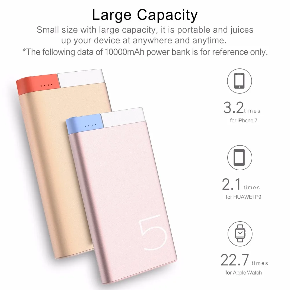 Телефон power Bank 10000 мАч оригинальный рок портативный тонкий маленький милый для