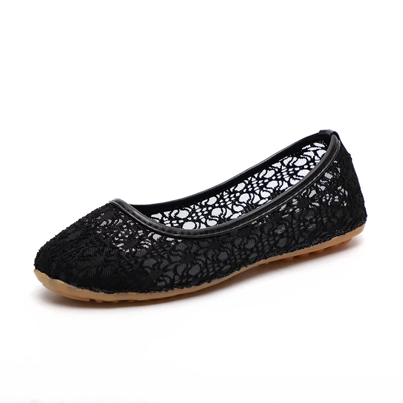BLACK-222 Женская обувь; коллекция года; летние женские туфли-лодочки; Балетки без застежки; женские невысокие плоские туфли; Повседневная дышащая обувь на плоской подошве с бантом - Цвет: BLACK-222