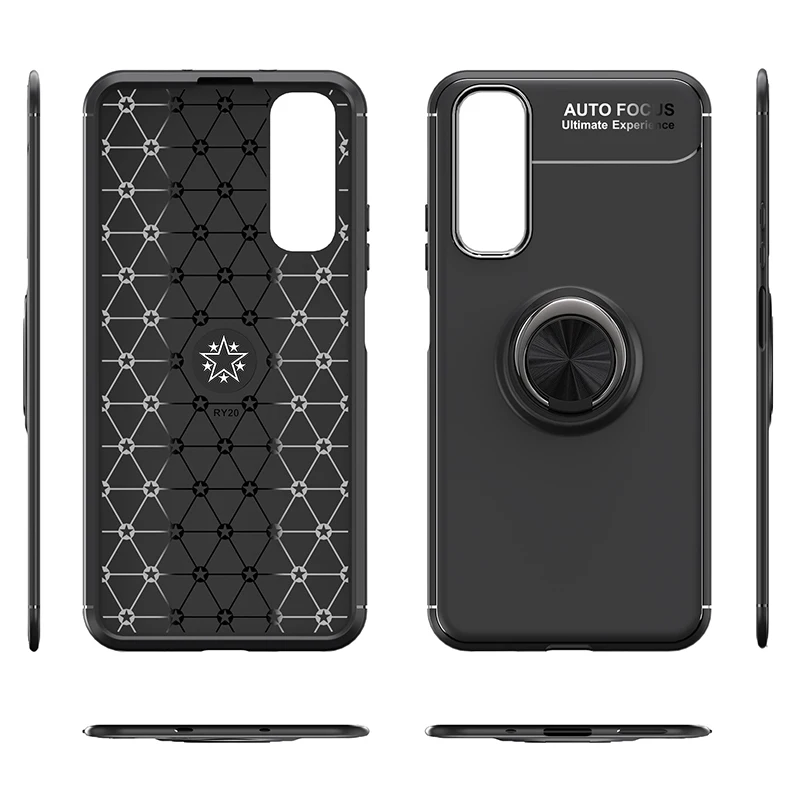 For Huawei Nova 5T Case Finger Ring Magnetic Bracket Soft TPU Silicone Back Cover 5 T Phone |