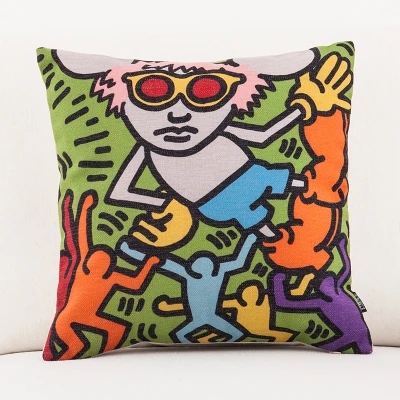 3 Keith Haring Граффити Печатные квадратные декоративные пледы Наволочки чехол для подушки наволочка для дивана дома Capa De Almofadas 45x45 см - Цвет: 3