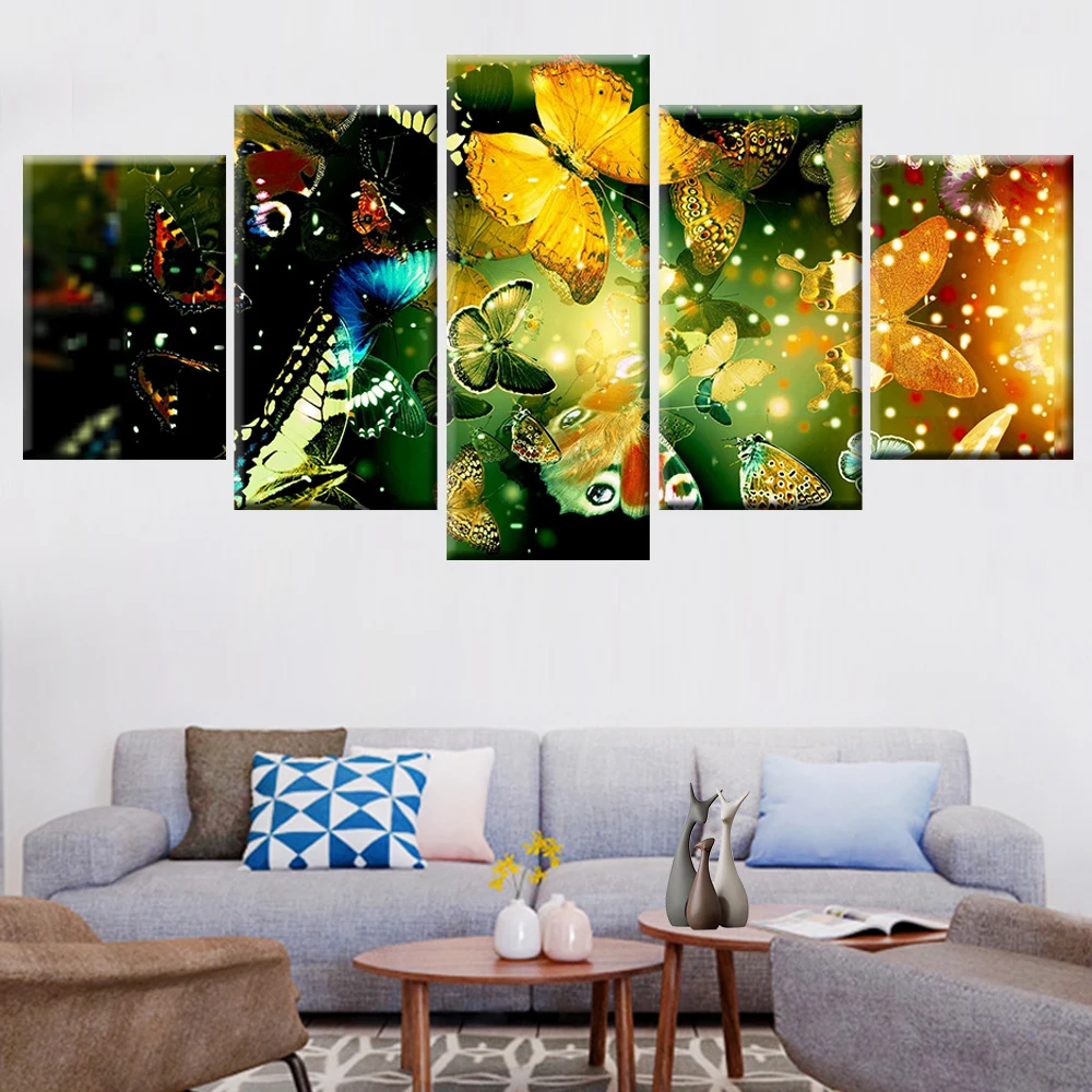 Красочный Плакат с бабочкой стены Абстрактная Картина на холсте Живопись 5