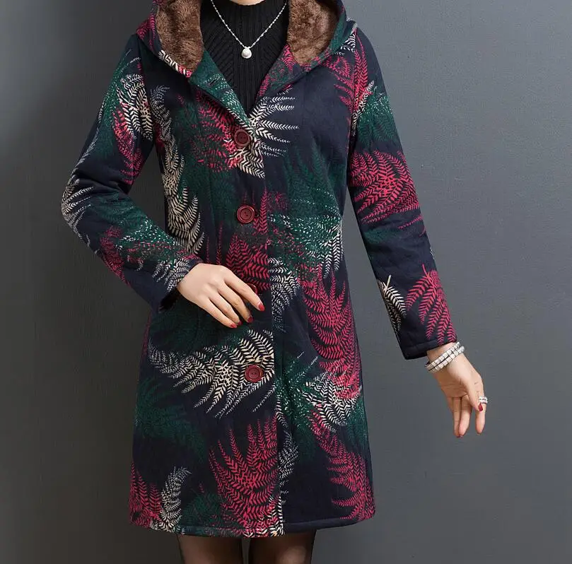 

XL-5XL Hot / Spring Women New Fashion Paragraph middle-aged fat mother grows in cotton coat