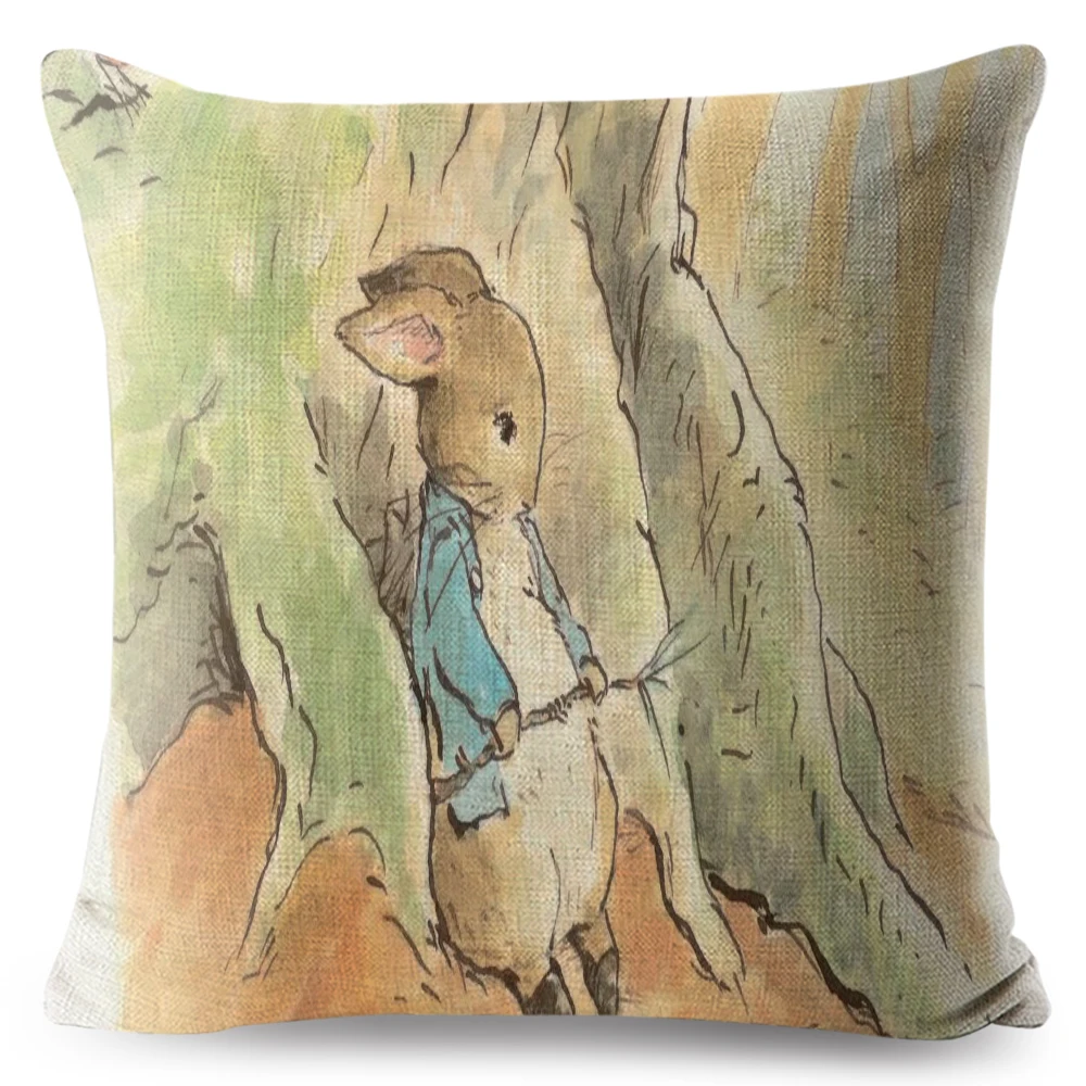 FOKUSENT Peter Rabbit наволочка с рисунком, наволочка, подушка с черепом, наволочки, чехол для подушки в виде животных для дома, дивана, украшения, чехол для подушки