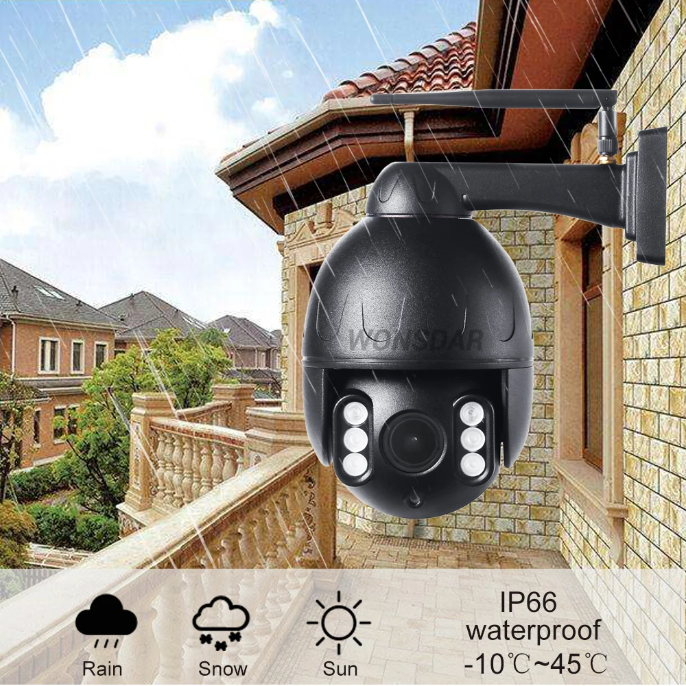 Wonsdar wifi IP камера 1080 P 2MP 5X оптический зум PTZ скорость купол открытый беспроводной CCTV камера безопасности двухстороннее аудио ИК ONVIF