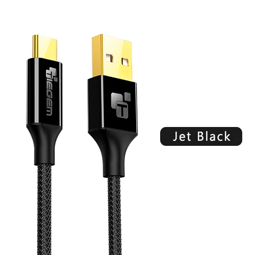 Черный TIEGEM usb type-C кабель USB 3,1 type-C для быстрой зарядки USB-C кабели для синхронизации данных для samsung Galaxy S8 для Xiaomi 5 OnePlus 2 - Цвет: Черный