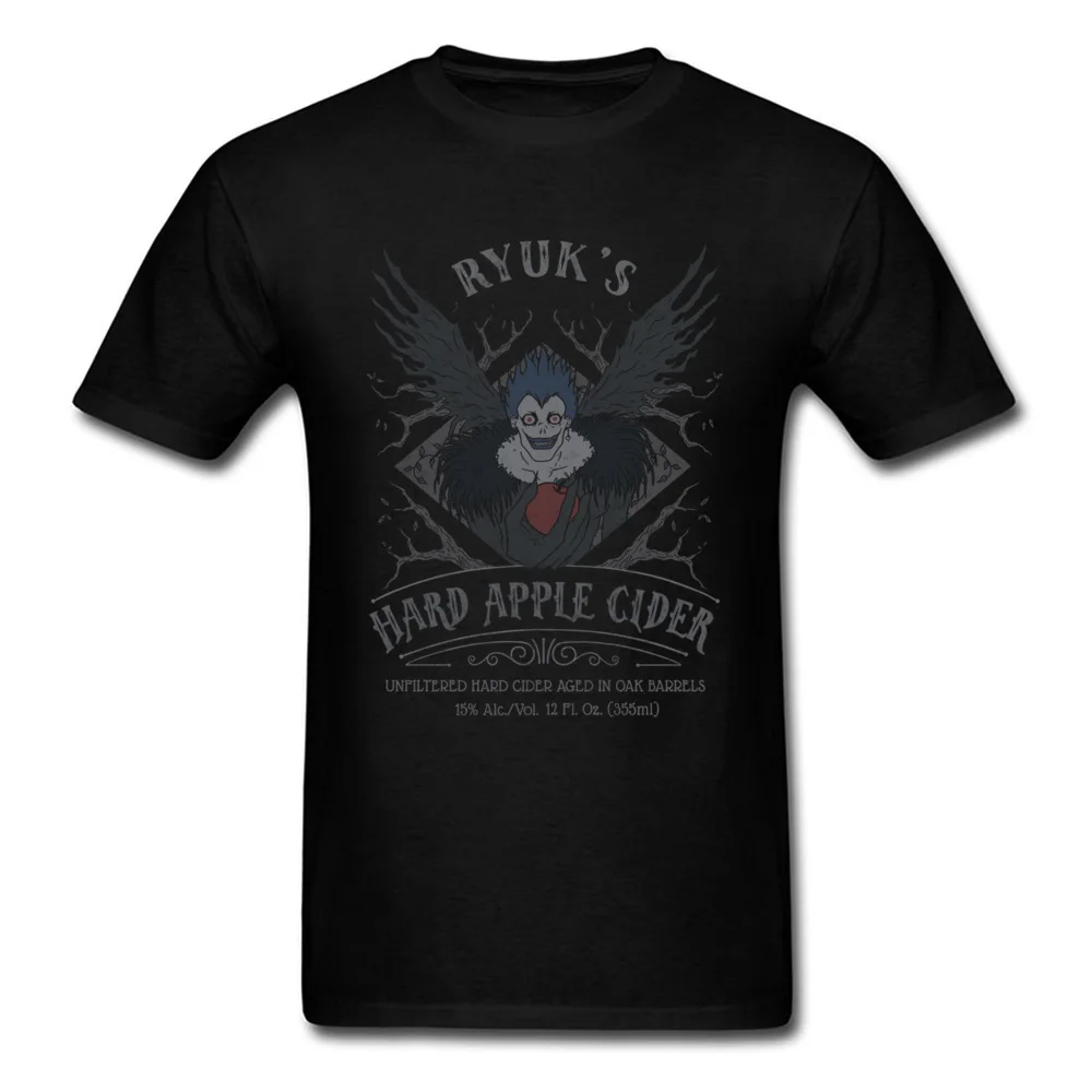 Мужская футболка Ryuk's Hard Apple Cider черная хлопковая в стиле хип хоп винтажная