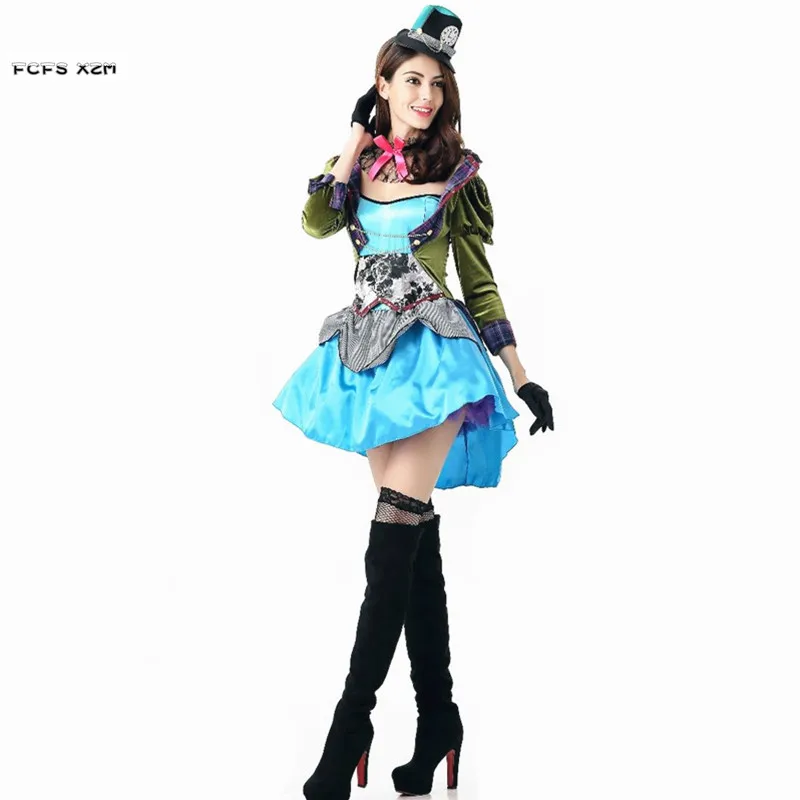Женский костюм Алисы на Хэллоуин женский тренировочный волшебника цирк животных