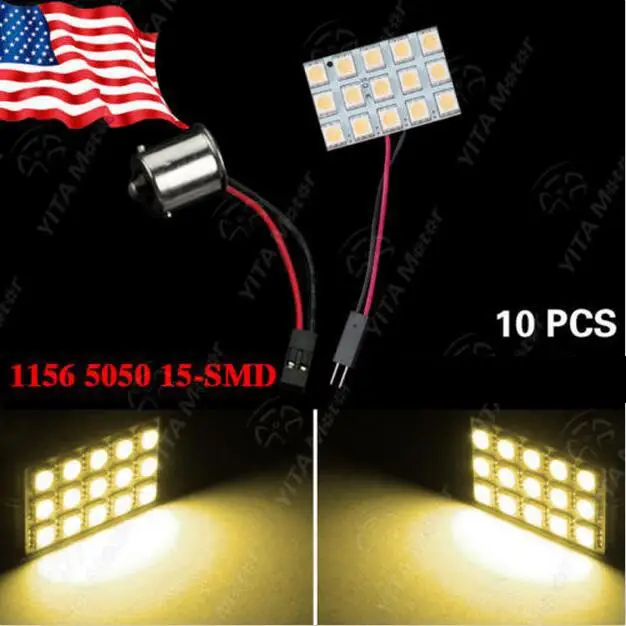 10x прицеп 180LM 5050 15 smd теплый белый светодиодный светильник панели + 1156 адаптер