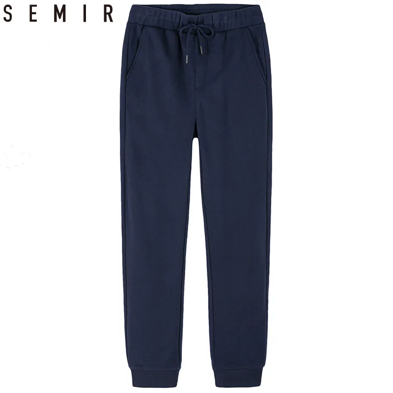 SEMIR брюки мужские толстые теплые флисовые готические спортивные черные