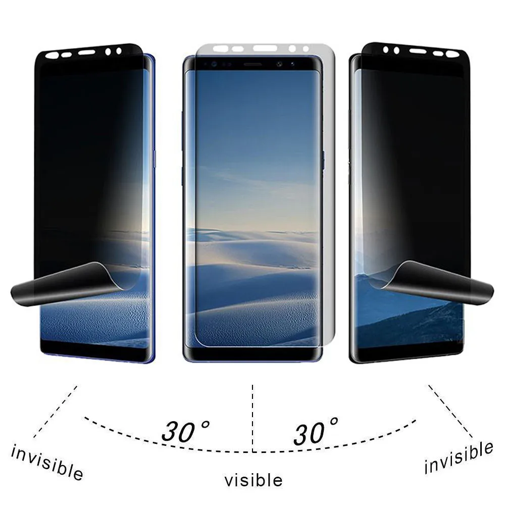 Защитная пленка для Samsung Galaxy Note 9 полностью защищающая экран от шпионов защитная