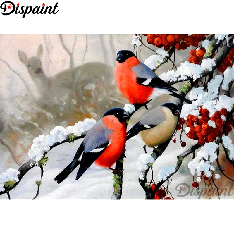Dispaint Full Square/Round Drill 5D DIY Diamond Painting "Птица животного" Вышивка крестом 3D Декор для дома Подарок A10104