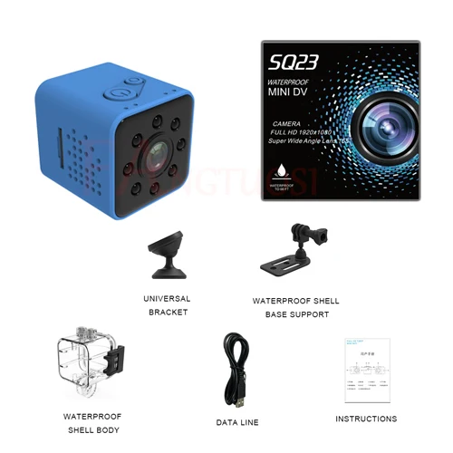 FANGTUOSI SQ23 wifi мини камера маленькая камера 1080P видео датчик ночного видения Видеокамера микро камера s DVR регистратор движения видеокамера - Цвет: Blue