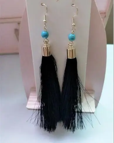 E 747 2018 модные длинные серьги с кисточками роскошные натуральным камнем ювелирные