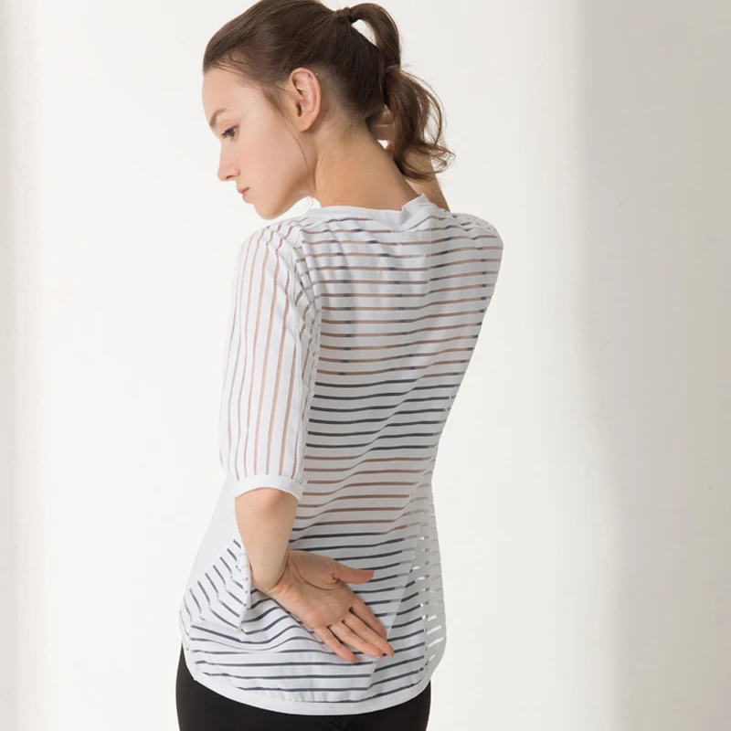 KFDD женская летняя черная футболка для йоги женский спортивный топ с коротким