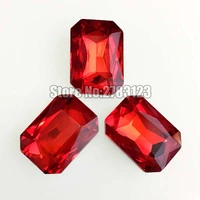 free shipping red rectangle octagon shape point back high quality crystal glass loose rhinestonesmodel complete swcp007