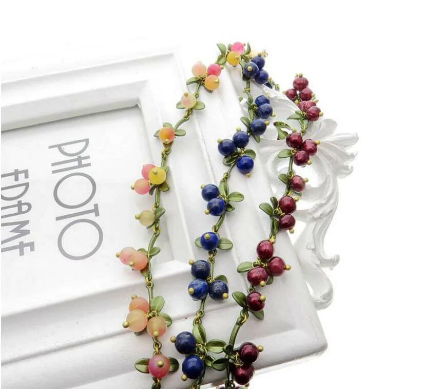 CSxjd модное ожерелье ювелирные изделия черника Клюква многоцветный камень