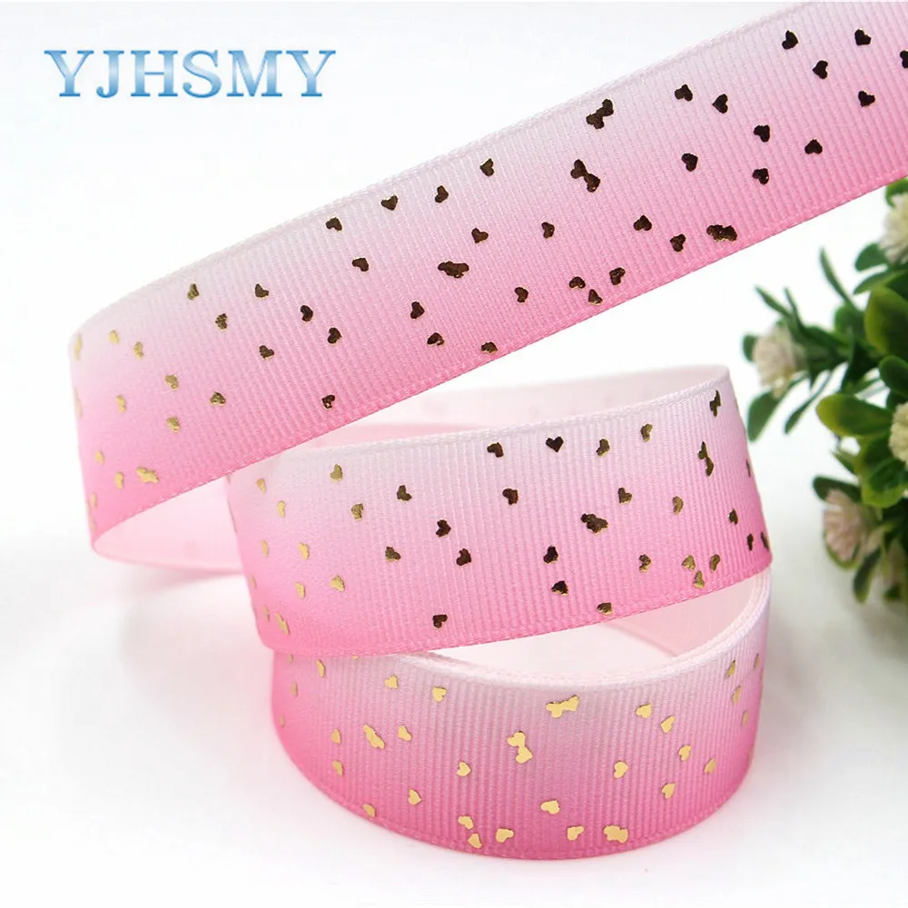YJHSMY D 171005 662 10 ярдов 22 мм бронзовые ленты термопечать grosgrain Свадебные аксессуары DIY