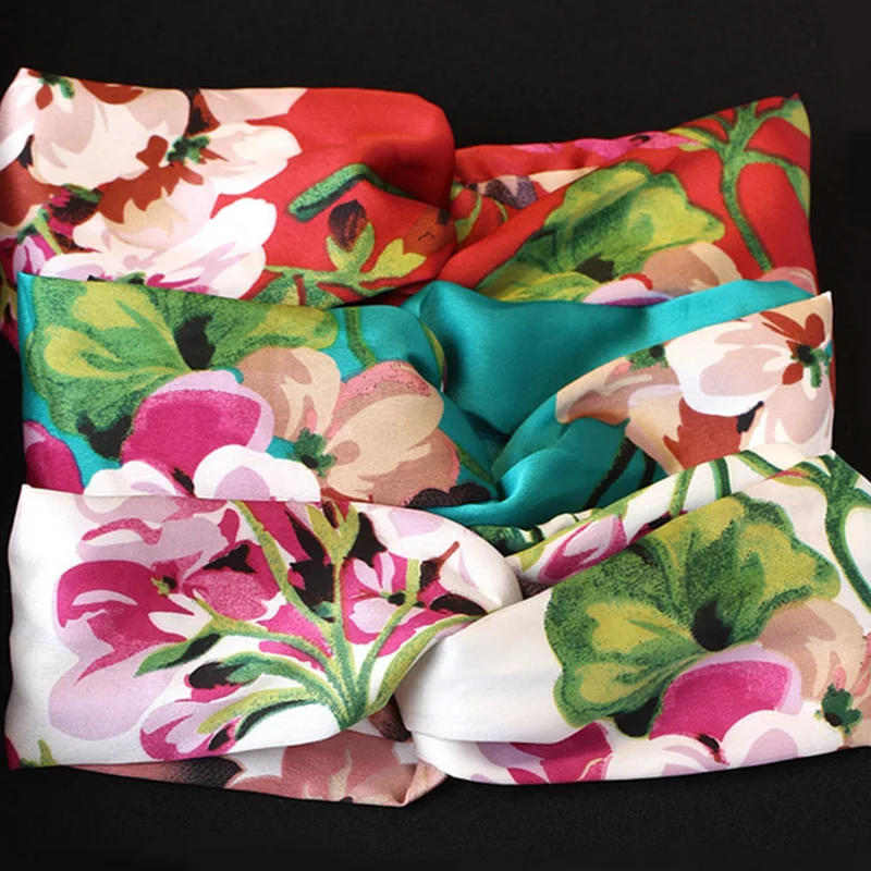 Женская эластичная лента для волос с цветочным принтом 1 шт.|elegant headbands|fashion