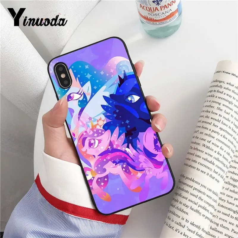 Yinuoda мой маленький пони черный мягкий чехол для телефона iPhone X XS MAX 6 6s 7 7plus 8 8Plus 5 5S SE