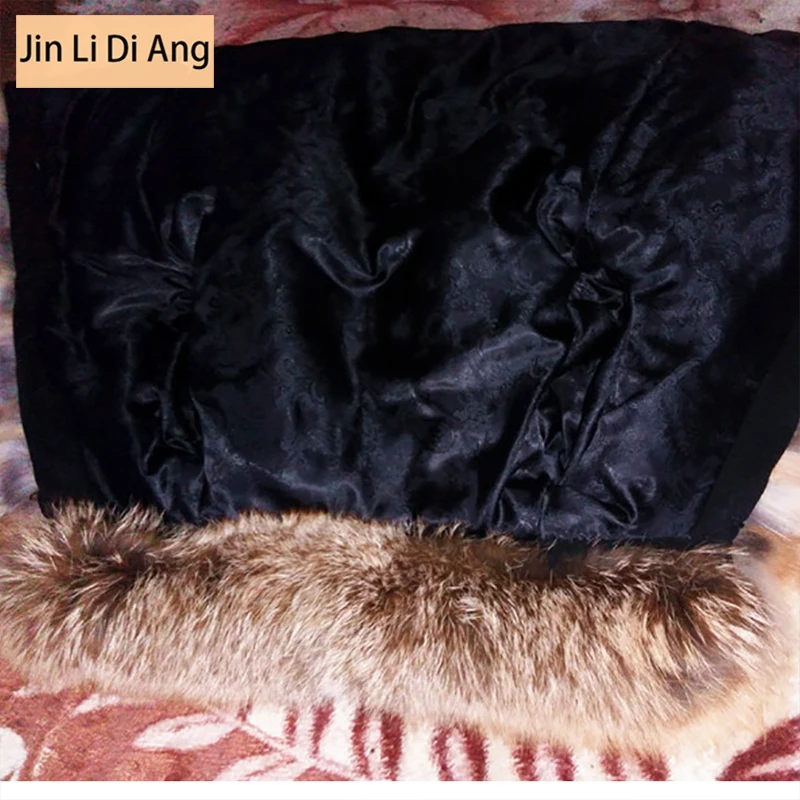 Jin Li Di Ang Women Natural Real Red Fox Silver Fur Coats with Collar Jacket Winter Warm Full Pelt Leather Vest | Женская одежда